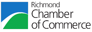 Logo of the Richmond Chamber of Commerce with a blue and green abstract design beside the organization's name in black text.