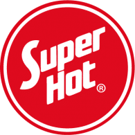A red circular logo with the words "Super Hot" in bold white letters, placed diagonally, plus a registered trademark symbol—perfect for standout brands or service reviews that demand attention.